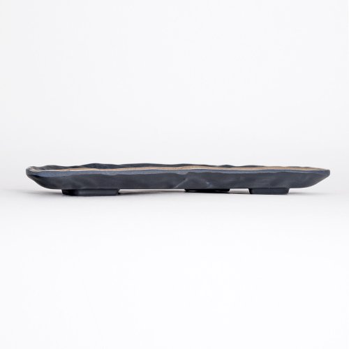 IT-1258G Half-Moon Plates, Black/Gold Color, Melamine, 11.5(w)x3.25(d)x0.75(h) inch – 10 each