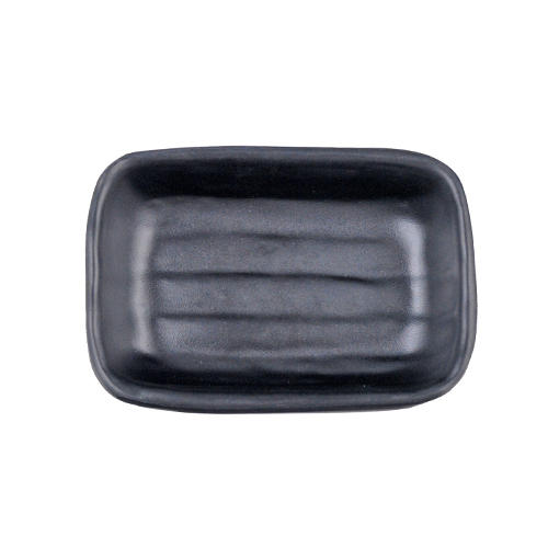 IT-A53B Rectangular Sauce Dish, 3oz, Matte Black Color, Melamine, 3.75(w)x2.75(d)x1(h) inch – 48 each