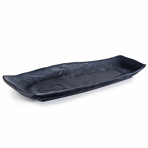 IT-D8455B Rectangular Plates, Matte Black Color, Melamine, 12(w)x4.5(d)x0.75(h) inch – 18 each