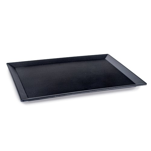 IT-HW2031B Rectangular Plates, Matte Black, Melamine, 12.75(w)x9(d)x0.75(h) inch – 16 each