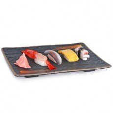 IT-JX1147G Rectangular Plates, Black/Gold Color, Melamine, 12(w) x 8.25(d) x 1(h) inch – 12 each