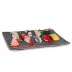 IT-JX1148G Rectangular Plates, Matte Gold/Black Color, Melamine, 13.5(w)x9.5(d)x1(h) inch – 12 each
