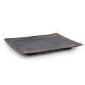 IT-JX1148G Rectangular Plates, Matte Gold/Black Color, Melamine, 13.5(w)x9.5(d)x1(h) inch – 12 each