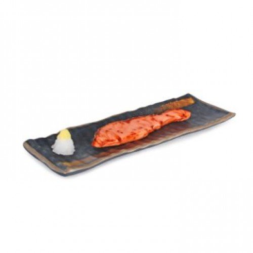 IT-Y2713G Rectangular Plates, Black/Gold Color, Melamine, 13(w)x4.25(d)x0.75(h) inch – 12 each