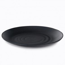 IT-Y7006B Round Plates, Matte Black Color, Melamine, 6.25(w)x6.25(d)x0.75(h) inch – 24 each