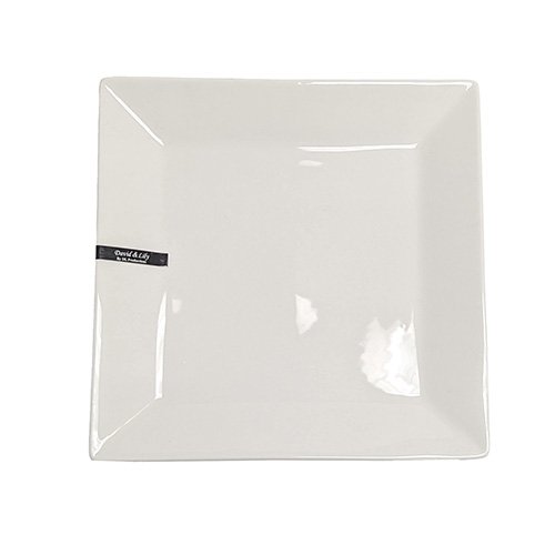 avid&Lilly J1530 Square Plates, White, Ceramic, 10.5(w) x 10.5(d) x 1(h) inch – 12 each