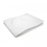 Sam&Squito J3014 Wave Plates, Rectangular, White Ceramic,10(w) x 8 .5(d) x 1(h) inch – 12 each