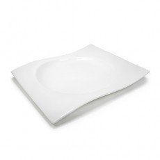 Sam&Squito J3014 Wave Plates, Rectangular, White Ceramic,10(w) x 8 .5(d) x 1(h) inch – 12 each