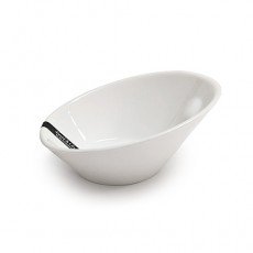 David&Lilly J4308 Skewed Bowls, White, Ceramic, 6.25(w) x 5.75(d) x 3(h) inch – 12 each