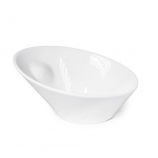 David&Lilly J4309 Skewed Bowls, White, Ceramic, 8(w) x 7(d) x 4(h) inch – 12 each
