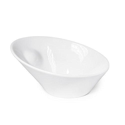 David&Lilly J4309 Skewed Bowls, White, Ceramic, 8(w) x 7(d) x 4(h) inch – 12 each