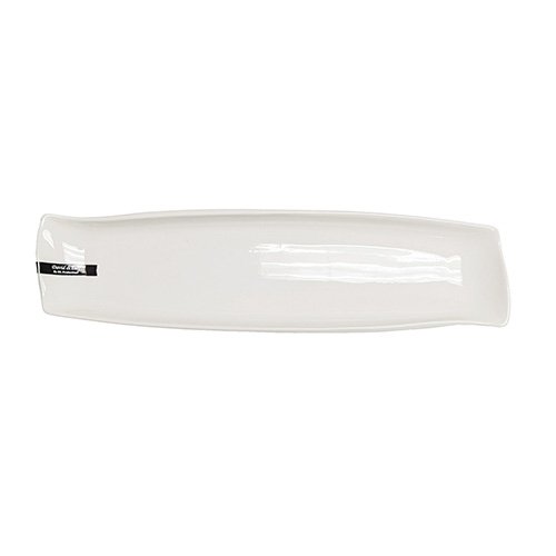 David&Lilly J4452 Rectangular Skewed Plates, White, Ceramic, 16(w) x 4.25(d) x 1(h) inch – 12 each