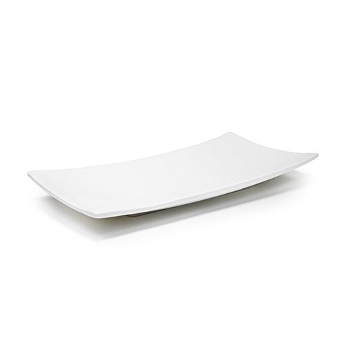 David&Lilly J6666 Rectangular Plates, White, Ceramic, 14.25(w) x 5.25(d) x 1.25(h) inch – 18 each