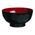 N55-B Soup Bowls, 12oz Capacity, Round, Plastic Lacquer, Black/Red Color, 4.5(w) x 4.5(d) x 2.25(h) inch – 10 each