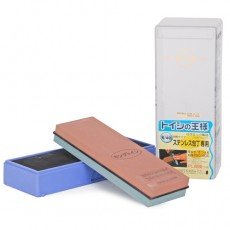 KING PB-05 #220/800 Knife Sharper Whetstone, 7.25(w)x2.5(d) x1(h) inch