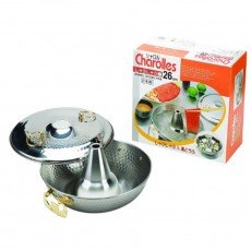 TK-4 TAKEKOSHI 10 inch (26cm) Aluminum Shabu-Shabu Hot Pot Pan w/ Lid