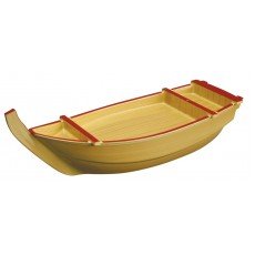 WM875 Sushi Boat, Lacquer Plastic, Yellow, 17(w) x 7"(d) x 4(h) inch
