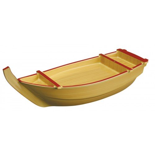 WM875 Sushi Boat, Lacquer Plastic, Yellow, 17(w) x 7"(d) x 4(h) inch