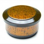 WZ3-G Round Rice Containers, Lid and Spoon included, Gold/Black Color, 8-1/2(w) x 8-1/2(d) x 5(h) inch