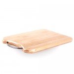 Y1319 Cutting Board, Bamboo, Stainless Steel Handle, 12.5(w) x 8(d) x 0.5(h) inch