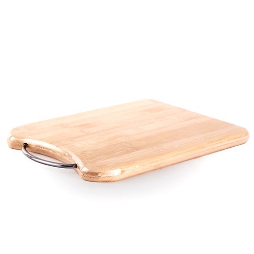 Y1319 Cutting Board, Bamboo, Stainless Steel Handle, 12.5(w) x 8(d) x 0.5(h) inch