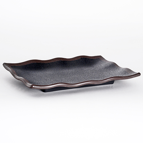 IT-F54009TM Rectangular Plates, Matte Black/Brown Color, Melamine, 8.75(w)x6(d)x1(h) inch – 24 each