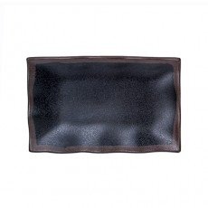 IT-F54009TM Rectangular Plates, Matte Black/Brown Color, Melamine, 8.75(w)x6(d)x1(h) inch – 24 each