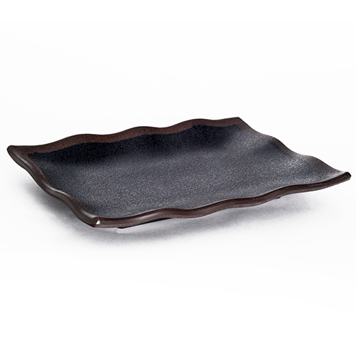 IT-F54009TM Rectangular Plates, Matte Black/Brown Color, Melamine, 8.75(w)x6(d)x1(h) inch – 24 each
