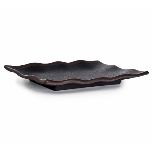 IT-F54009TM Rectangular Plates, Matte Black/Brown Color, Melamine, 8.75(w)x6(d)x1(h) inch – 24 each