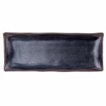 IT-F54011TM Temoku Rectangular Plates, Matte Black/Brown Color, Melamine, 10.75(w)x(4.25(d)x0.75(h) inch – 9 each