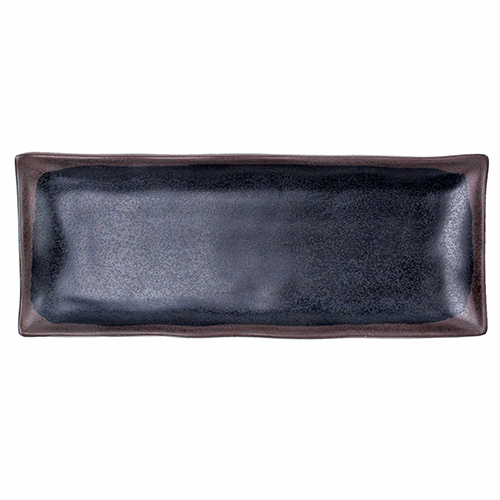 IT-F54011TM Temoku Rectangular Plates, Matte Black/Brown Color, Melamine, 10.75(w)x(4.25(d)x0.75(h) inch – 9 each