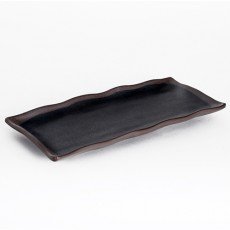 IT-F54011TM Temoku Rectangular Plates, Matte Black/Brown Color, Melamine, 10.75(w)x(4.25(d)x0.75(h) inch – 9 each