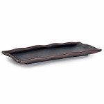 IT-F54011TM Temoku Rectangular Plates, Matte Black/Brown Color, Melamine, 10.75(w)x(4.25(d)x0.75(h) inch – 9 each