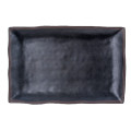 IT-F54115TM Rectangular Plates, Matte Black/Brown Color, Melamine, 14.5(w)x10(d)x1.5(h) inch - 12 each