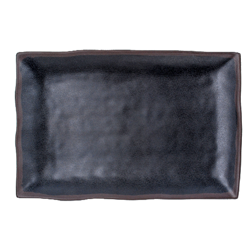 IT-F54115TM Rectangular Plates, Matte Black/Brown Color, Melamine, 14.5(w)x10(d)x1.5(h) inch - 12 each