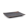 IT-JX1147G Rectangular Plates, Black/Gold Color, Melamine, 12(w) x 8.25(d) x 1(h) inch – 12 each