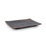 IT-JX1147G Rectangular Plates, Black/Gold Color, Melamine, 12(w) x 8.25(d) x 1(h) inch – 12 each