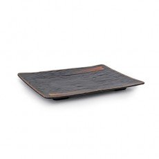 IT-JX1147G Rectangular Plates, Black/Gold Color, Melamine, 12(w) x 8.25(d) x 1(h) inch – 12 each