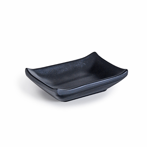 IT-Y633B Rectangular Sauce Disk, Matte Black, Melamine, 4(w)x2.5(d)x0.75(h) inch – 24 each