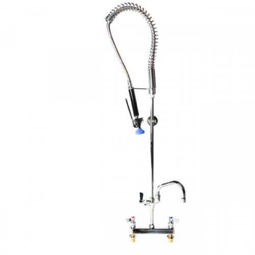 Fisher 34366 8 inch Center Deck-Mounted Pre-Rinse Faucet Assembly Set with 12 inch Swing Spout and Add-On Faucet, NSF Listed, 1 each