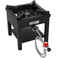 Gas One B-5350-RED Low Profile High Pressure Liquid Propane(LP) Burner with Hose and Regulator, 275k Total BTU/Hr
