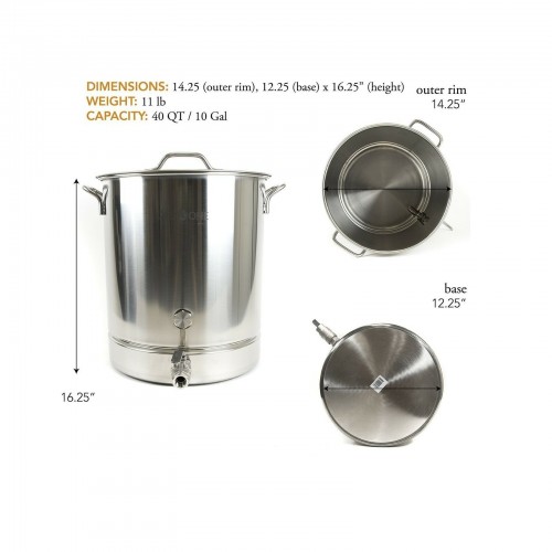 Gas One BS-64 4pc 64qt Stainless Steel Brew Kettle, 1 each