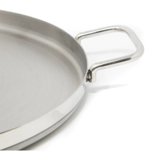 Gas One CM-200 Stainless Steel Round Flat Comal Grill with Handles