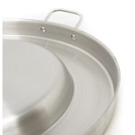 Gas One CM-500 Stainless Steel Round Concave Up Comal Grill with Handles