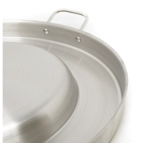 Gas One CM-500 Stainless Steel Round Concave Up Comal Grill with Handles
