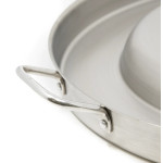 Gas One CM-500 Stainless Steel Round Concave Up Comal Grill with Handles