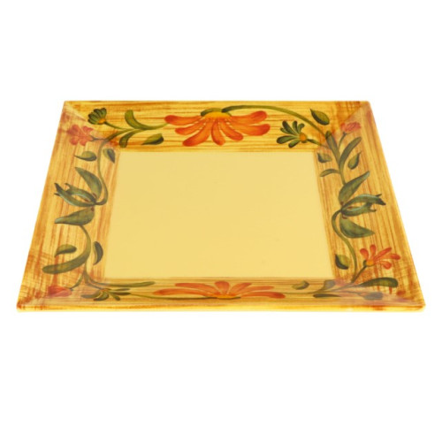 GET ML-90-VN Venetian™ 12 inch Square Yellow Melamine Platter, NSF Listed, 6 each