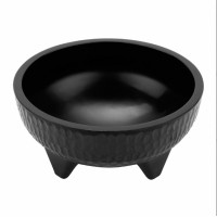 GET MOJ-802-BK 10oz, Black Melamine Round Molcajete Bowl, 5 x 2.5 inch, NSF Listed, 12 each