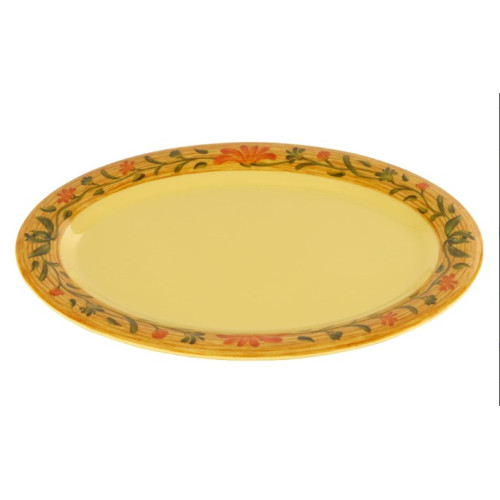 GET OP-135-VN Venetian™ Yellow Melamine Oval Platter, 13.5 x 10.25 inch, NSF Listed, 12 each