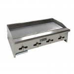 GSW AEGR-48NG 48(w) inch Heady Duty Griddle, Manual Control, Countertop, (4)Burner(s), Natural Gas, 120k Total BTU/Hr, ETL Listed